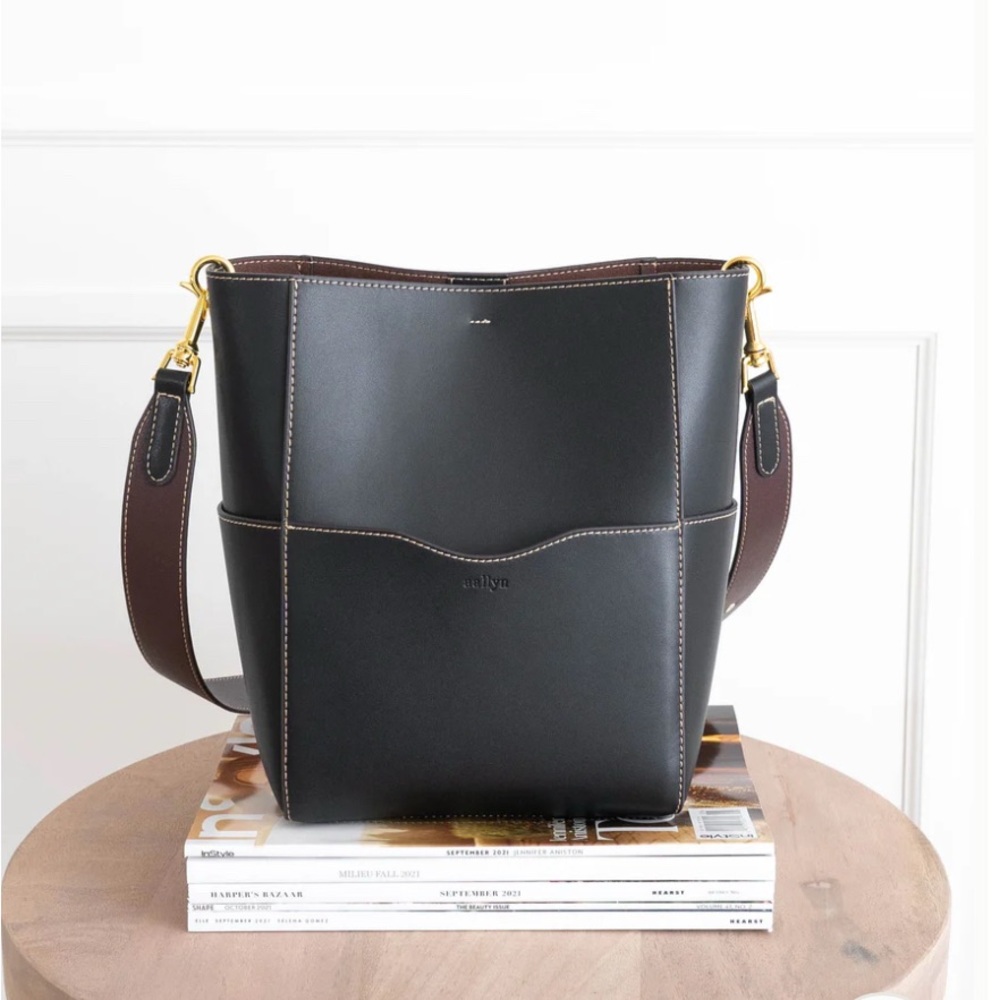 AALLYN Jordan Leather Bucket Bag